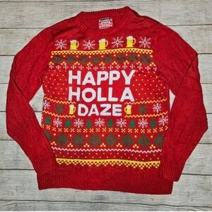 Hybrid Happy Holla daze beer stein ugly christmas sweater